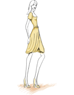 Person wearing a yellow dress